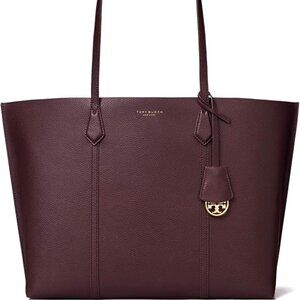❤️ NWT Tory Burch Perry Triple Compartment Leather Shoulder Tote Albarossa Red